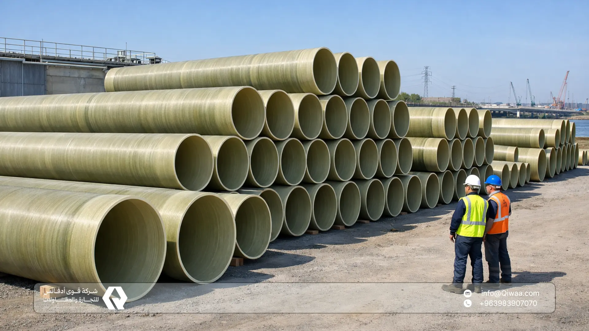 أنابيب فايبر جلاس GRP في سوريا التطبيقات والمميزات في مشاريع المياه