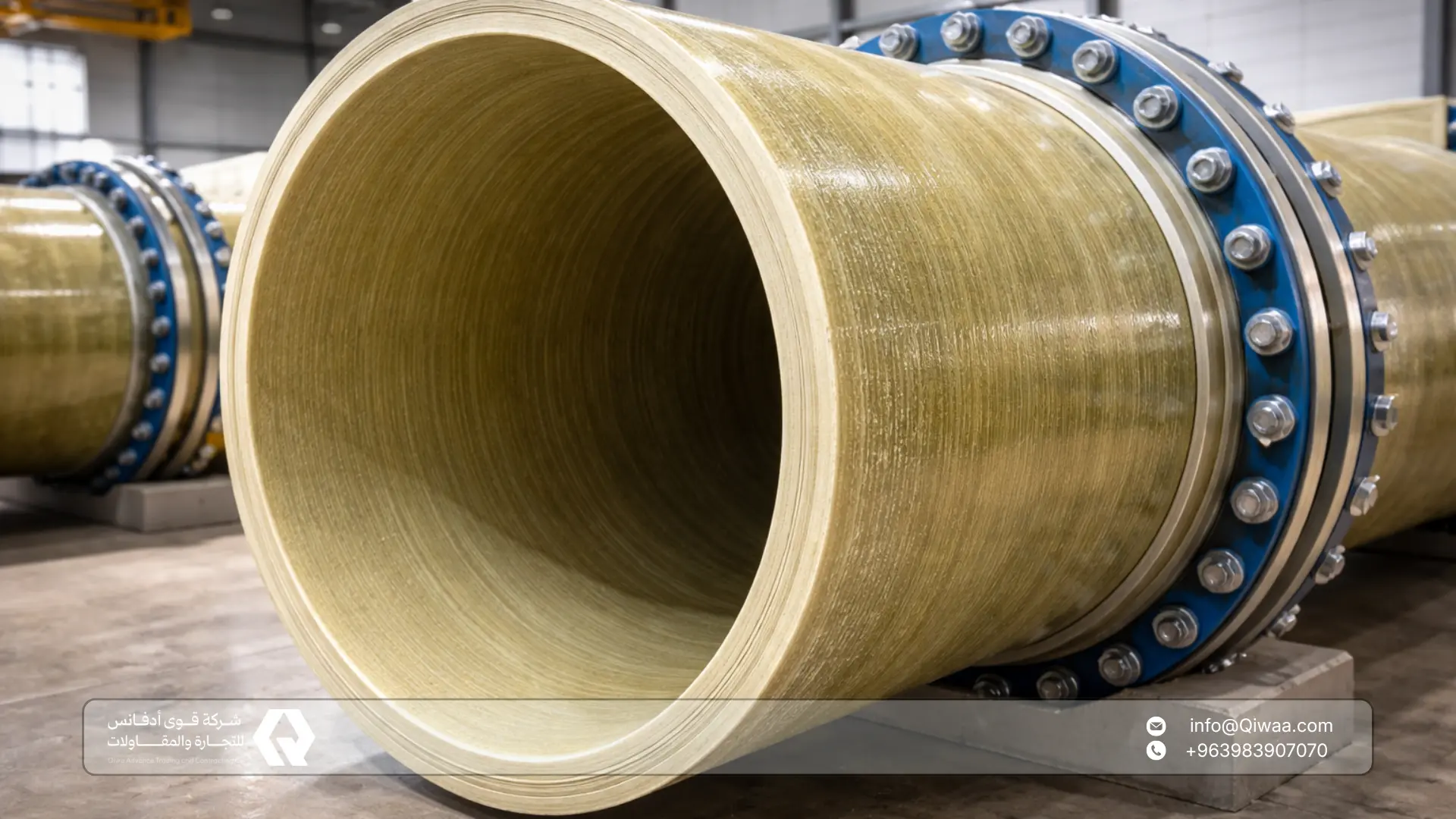 قوى أدفانس أفضل شركة توريد أنابيب فايبر جلاس GRP للمشاريع في سوريا