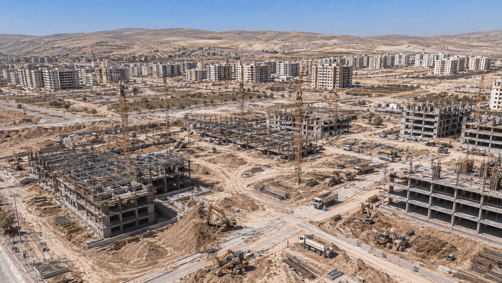 مساحة مشروع البجاع والكتلة العمرانية